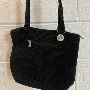 Sak crochet black purse